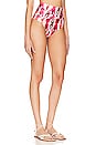 view 2 of 4 Twist High Waist Bikini Bottom in Flamant