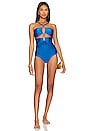 view 1 of 3 Lace-Up Swimsuit in Cobalt