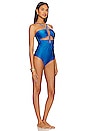 view 2 of 3 Lace-Up Swimsuit in Cobalt
