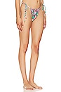 view 2 of 4 Wave String Bikini Bottom in Green Multi