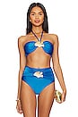 view 1 of 5 Ocean Leaf Bikini Top in Cobalt