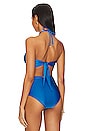 view 3 of 5 Ocean Leaf Bikini Top in Cobalt