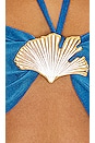 view 5 of 5 Ocean Leaf Bikini Top in Cobalt