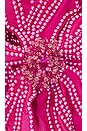 view 5 of 5 X Alessandra Ambrioso Beaded Flower Bikini Top in Flamingo