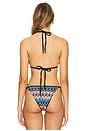 view 3 of 5 Crochet Triangle Bikini Top in Black Pacific Multi