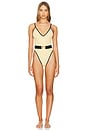 view 1 of 4 Metallic Jacquard One Piece Swimsuit in Sand