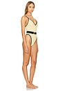 view 2 of 4 Metallic Jacquard One Piece Swimsuit in Sand