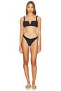 view 4 of 5 Metallic Jacquard Bikini Bottom in Black