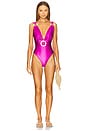 view 1 of 3 Groovy Plunge Bodysuit in Purple