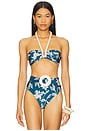 view 1 of 4 Artichoke Halterneck Bikini Top in Blue