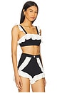 view 2 of 4 Merian Knit Flutter Color Block Bikini Top in Black