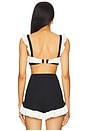 view 3 of 4 Merian Knit Flutter Color Block Bikini Top in Black