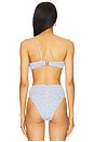 view 3 of 5 Papillon Jacquard One Shoulder Bikini Top in Blue