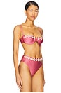 view 3 of 6 Seashell Lycra Embroidered Bikini Top in Pink