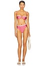 view 5 of 6 Seashell Lycra Embroidered Bikini Top in Pink