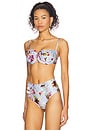 view 2 of 4 Lily Flower Underwire Bikini Top in Blue