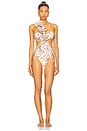 view 1 of 3 Botanic Retro Flower Applique One Piece in Off White