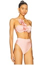 view 2 of 4 Lagoa Lycra Flower Applique Bikini Top in Pink
