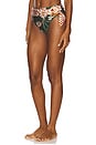 view 2 of 4 Botanic Retro High Waist Bikini Bottom in Dark Green