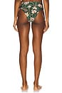 view 3 of 4 Botanic Retro High Waist Bikini Bottom in Dark Green