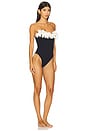 view 2 of 3 Breeze Jacquard Flower Applique One Piece in Black