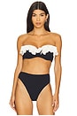 view 1 of 4 Breeze Jacquard Flower Applique Bikini Top in Black