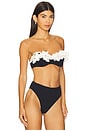 view 2 of 4 Breeze Jacquard Flower Applique Bikini Top in Black