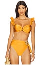 view 1 of 4 Lagoa Lycra Flutter Bikini Top in Orange
