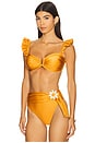 view 2 of 4 Lagoa Lycra Flutter Bikini Top in Orange