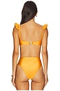 view 3 of 4 Lagoa Lycra Flutter Bikini Top in Orange