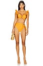 view 4 of 4 Lagoa Lycra Flutter Bikini Top in Orange