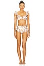 view 4 of 4 Botanic Retro Flutter Bikini Bottom in Off White