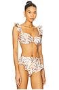 view 2 of 4 Botanic Retro Flutter Bikini Top in Off White
