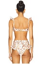 view 3 of 4 Botanic Retro Flutter Bikini Top in Off White