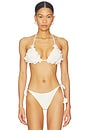 view 1 of 5 Sunstone Lace Triangle Bikini Top in Off-white