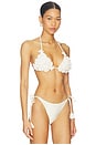 view 2 of 5 Sunstone Lace Triangle Bikini Top in Off-white