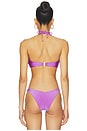 view 3 of 4 Aurora Lotus Buckle Bikini Top in Lilac