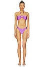 view 4 of 4 Aurora Lotus Buckle Bikini Top in Lilac