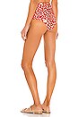 view 3 of 4 Spotted High Waist Bikini Bottom in Red & Cream