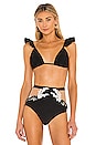 view 1 of 4 Ruffle String Bikini Top in Black