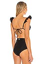 view 3 of 4 Ruffle String Bikini Top in Black