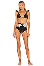 view 4 of 4 Ruffle String Bikini Top in Black