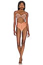 view 4 of 4 Ruched High Waist Bikini Bottom in Almond
