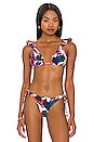 view 1 of 4 Protea Ruffle String Bikini Top in Poppy