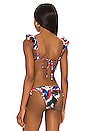 view 3 of 4 Protea Ruffle String Bikini Top in Poppy