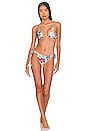 view 4 of 4 Hibiscus String Bikini Bottom in Celeste