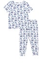 view 1 of 4 Kids Bamboo Pj Set in Blue Corgis