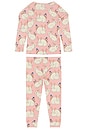 view 2 of 4 Kids Bamboo Pj Set in Pink Bunnies