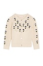 view 1 of 5 Girls Tari Tassel Sweater in Cream Flower Embroidery