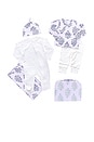 view 1 of 2 Nesting Box Baby Take Home Set in Lavender Bouquet Floral Block Print